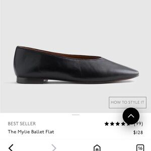 Madewell Mylie Ballet Flat - Black Size 6